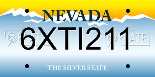 6XTI211 Nevada License Plate