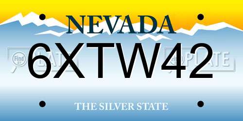 6XTW42 Nevada License Plate