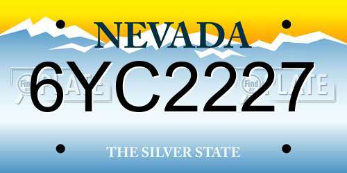 6YC2227 Nevada License Plate