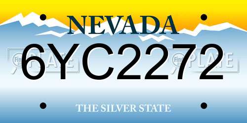 6YC2272 Nevada License Plate