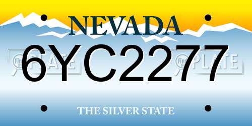 6YC2277 Nevada License Plate