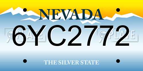 6YC2772 Nevada License Plate