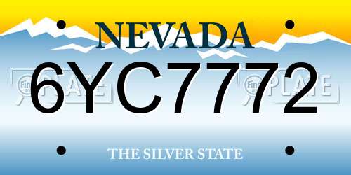 6YC7772 Nevada License Plate