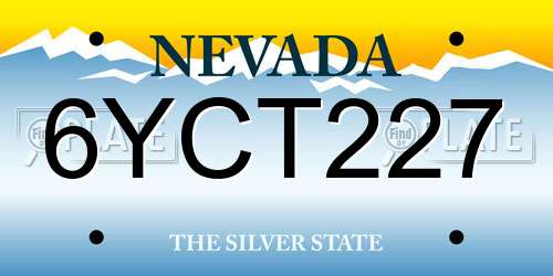 6YCT227 Nevada License Plate