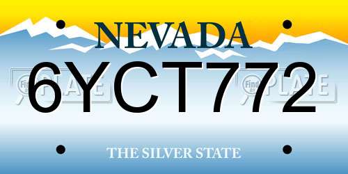 6YCT772 Nevada License Plate