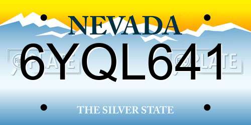6YQL641 Nevada License Plate