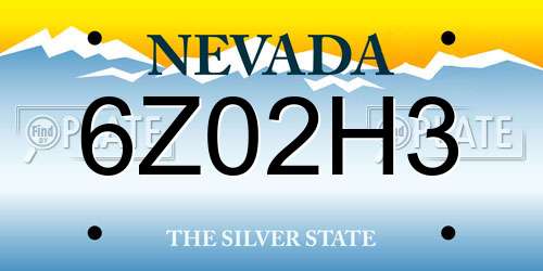 6Z02H3 Nevada License Plate