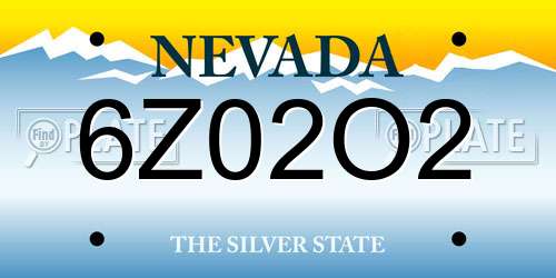 6Z02O2 Nevada License Plate