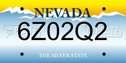 6Z02Q2 Nevada License Plate