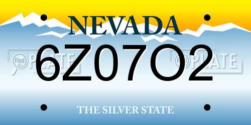 6Z07O2 Nevada License Plate