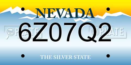 6Z07Q2 Nevada License Plate