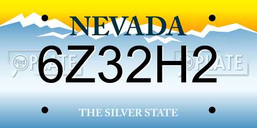 6Z32H2 Nevada License Plate