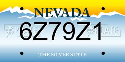 6Z79Z1 Nevada License Plate