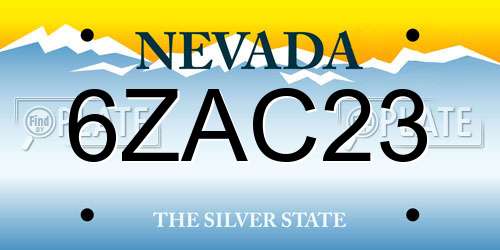 6ZAC23 Nevada License Plate