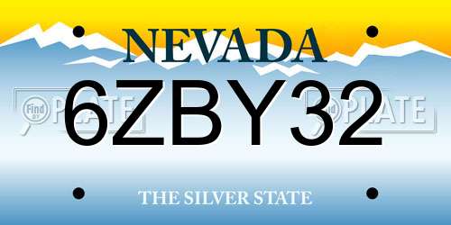 6ZBY32 Nevada License Plate