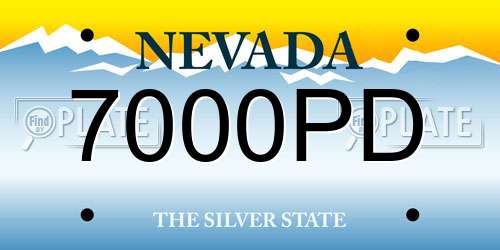 7000PD Nevada License Plate