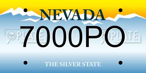 7000PO Nevada License Plate