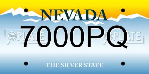 7000PQ Nevada License Plate