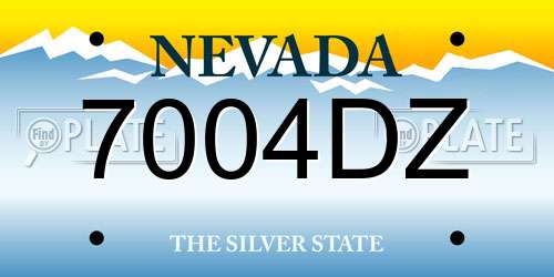 7004DZ Nevada License Plate