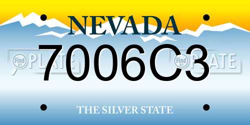 7006C3 Nevada License Plate