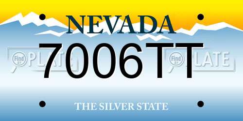 7006TT Nevada License Plate