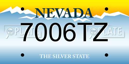 7006TZ Nevada License Plate
