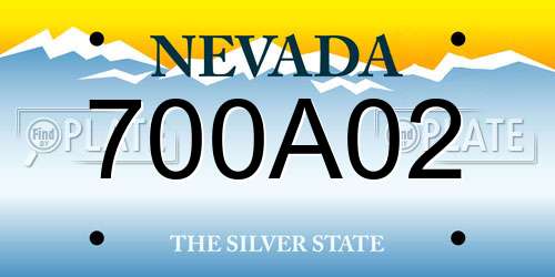 700A02 Nevada License Plate