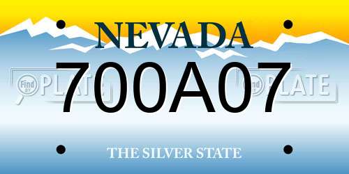 700A07 Nevada License Plate