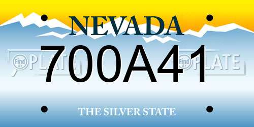 700A41 Nevada License Plate