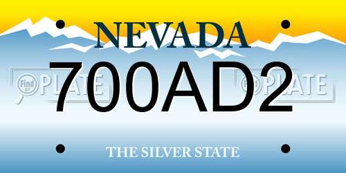 700AD2 Nevada License Plate