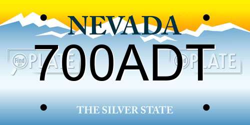 700ADT Nevada License Plate
