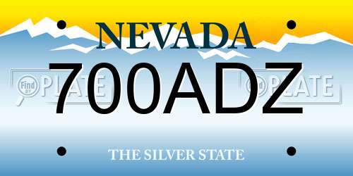 700ADZ Nevada License Plate