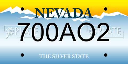 700AO2 Nevada License Plate