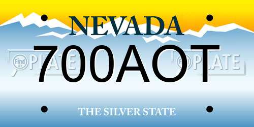 700AOT Nevada License Plate