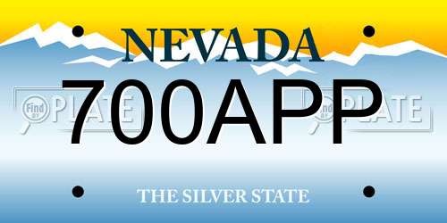 700APP Nevada License Plate