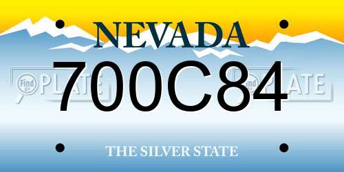 700C84 Nevada License Plate
