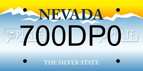 700DP0 Nevada License Plate