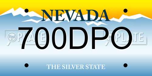 700DPO Nevada License Plate
