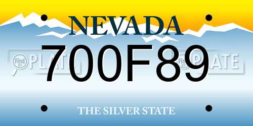 700F89 Nevada License Plate