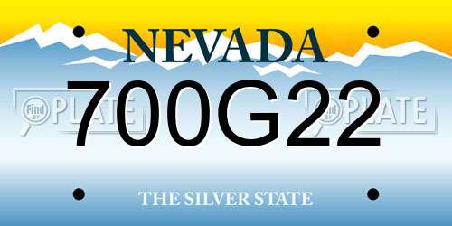 700G22 Nevada License Plate