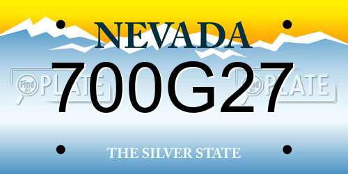 700G27 Nevada License Plate