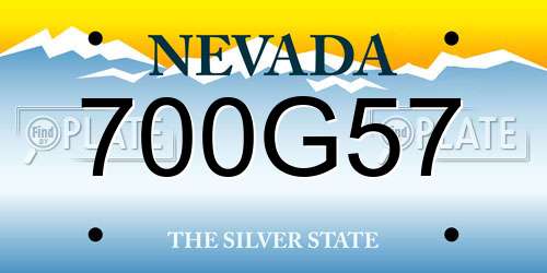 700G57 Nevada License Plate