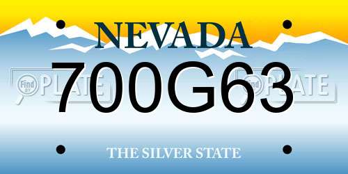 700G63 Nevada License Plate