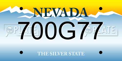 700G77 Nevada License Plate