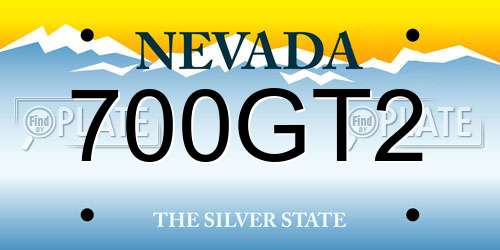 700GT2 Nevada License Plate