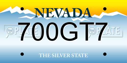 700GT7 Nevada License Plate