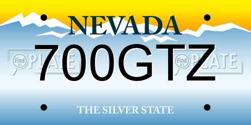 700GTZ Nevada License Plate