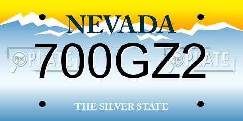 700GZ2 Nevada License Plate