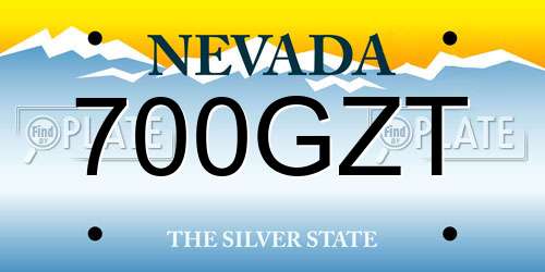 700GZT Nevada License Plate