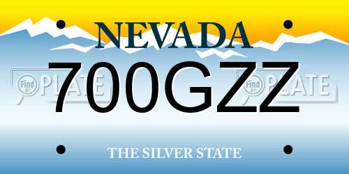 700GZZ Nevada License Plate